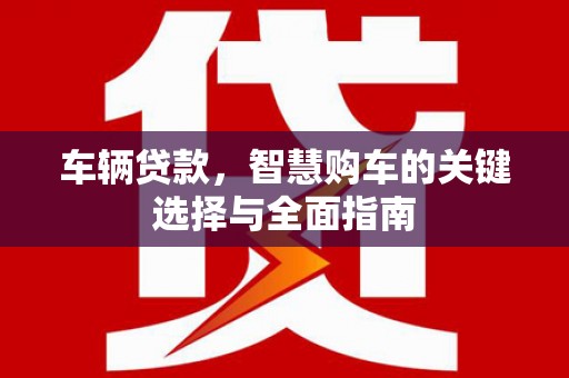 崖州车辆贷款，智慧购车的关键选择与全面指南