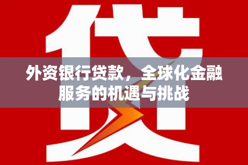 集集外资银行贷款，全球化金融服务的机遇与挑战