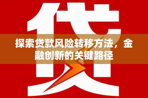 新界探索贷款风险转移方法，金融创新的关键路径