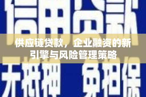 茂县供应链贷款，企业融资的新引擎与风险管理策略