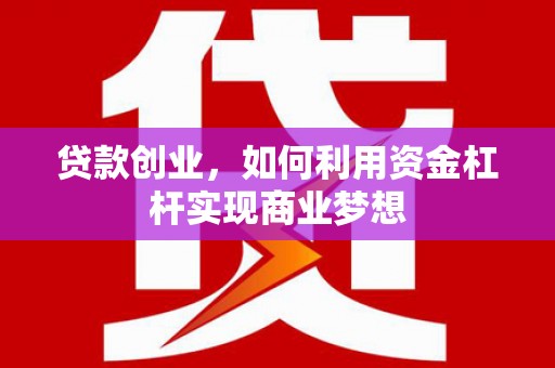 日土贷款创业，如何利用资金杠杆实现商业梦想