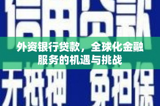 西昌外资银行贷款，全球化金融服务的机遇与挑战