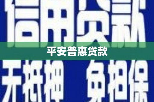 双柏平安普惠贷款